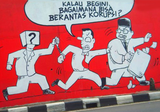 An anti-corruption mural in JakartaAn anti-corruption mural in Jakarta / Jemma Parsons A wolf in sheep's clothing