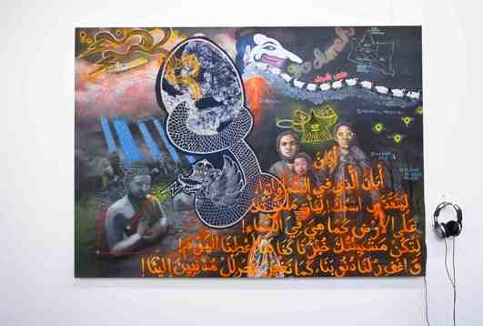 Crash Nation displayed thirteen collectively-produced paintings, each with its own soundtrack, on the theme of disaster - Arunas Klupsas murray3